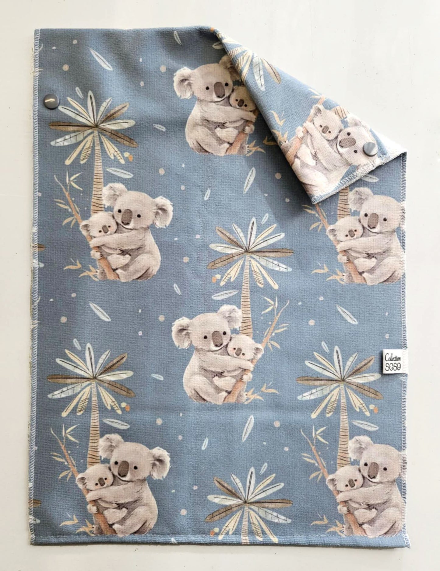 Serviette à mains - koala fond bleu