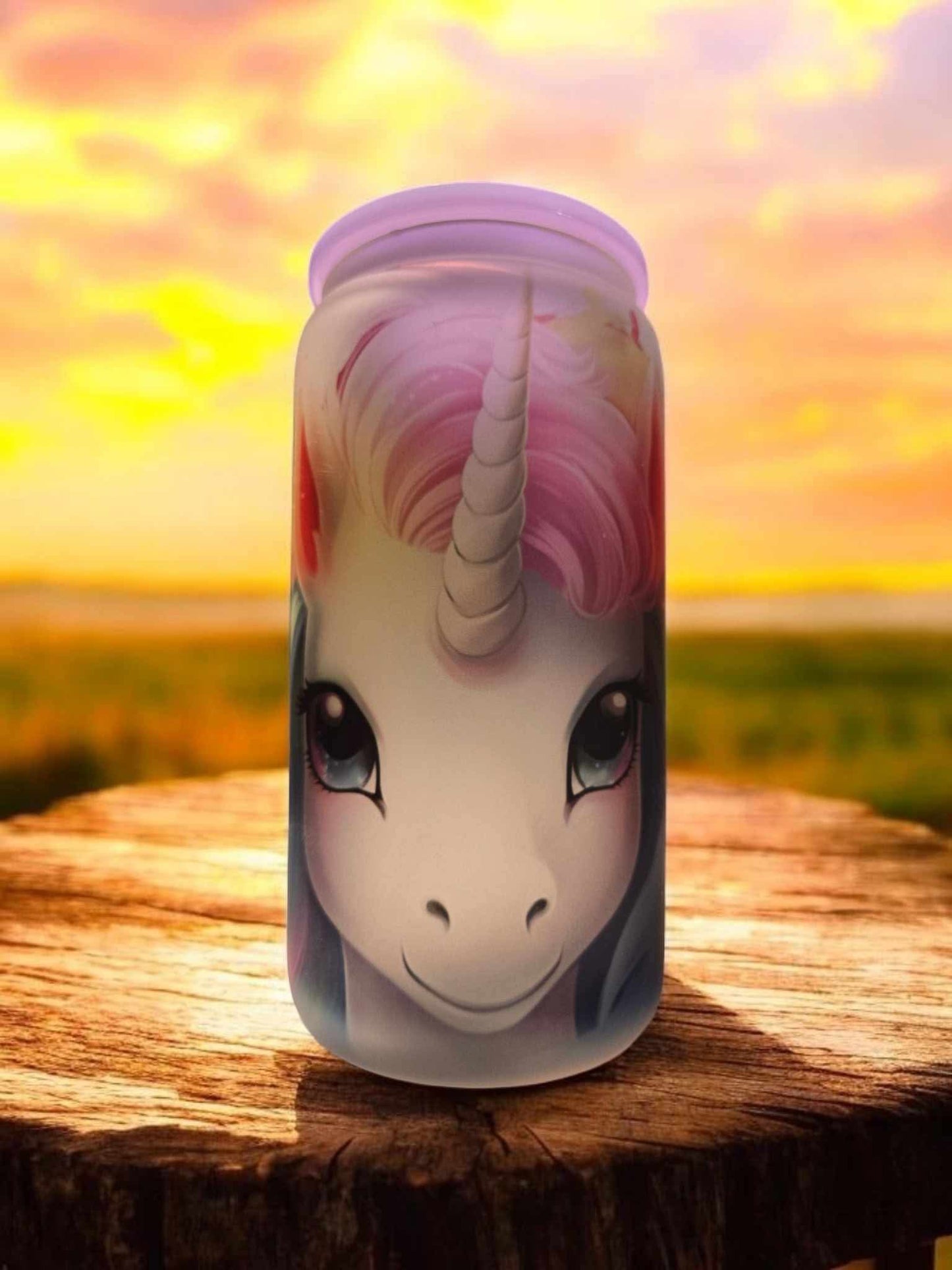 Verre givrée - licorne