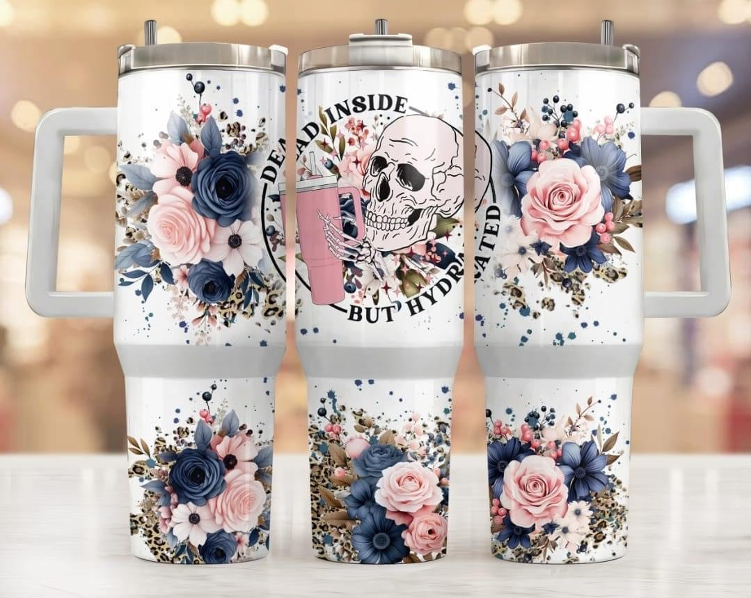 40 oz - Fleurs et squelette