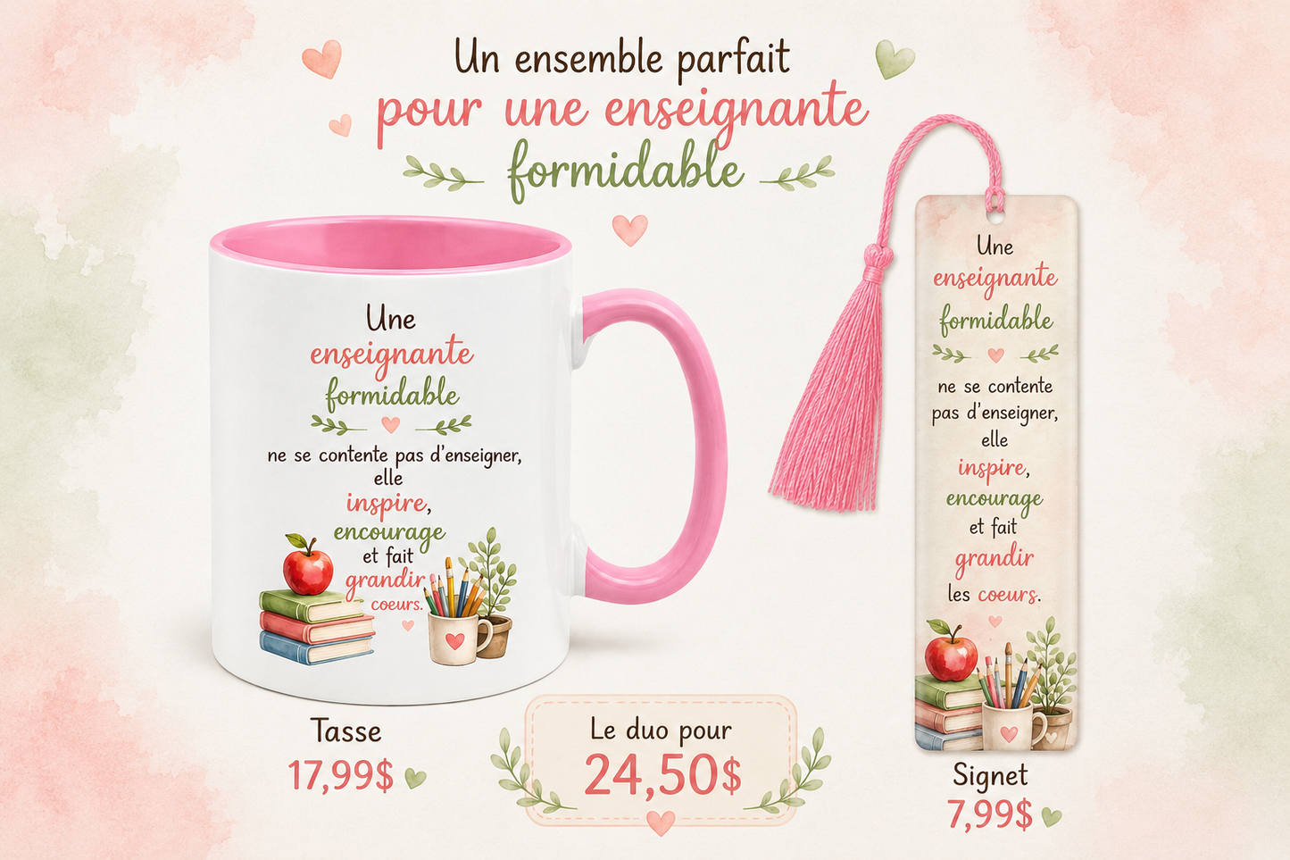 Tasse, signet pour une enseignante formidable