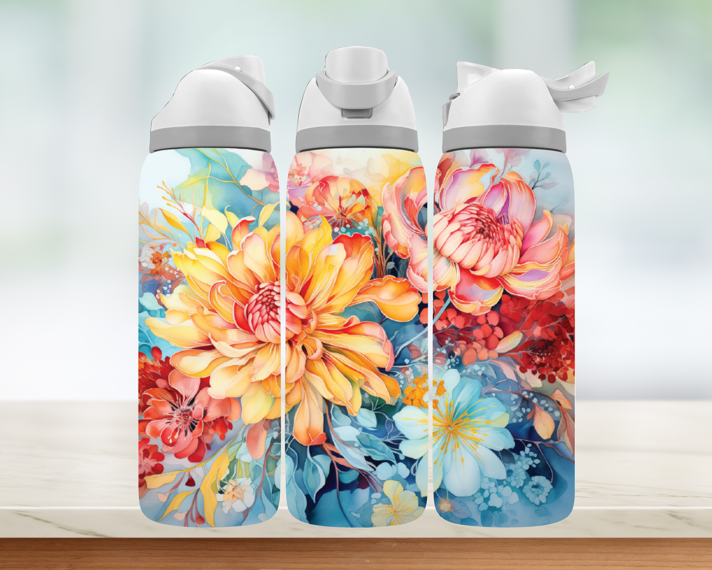 Bouteille style Owala - fleurs