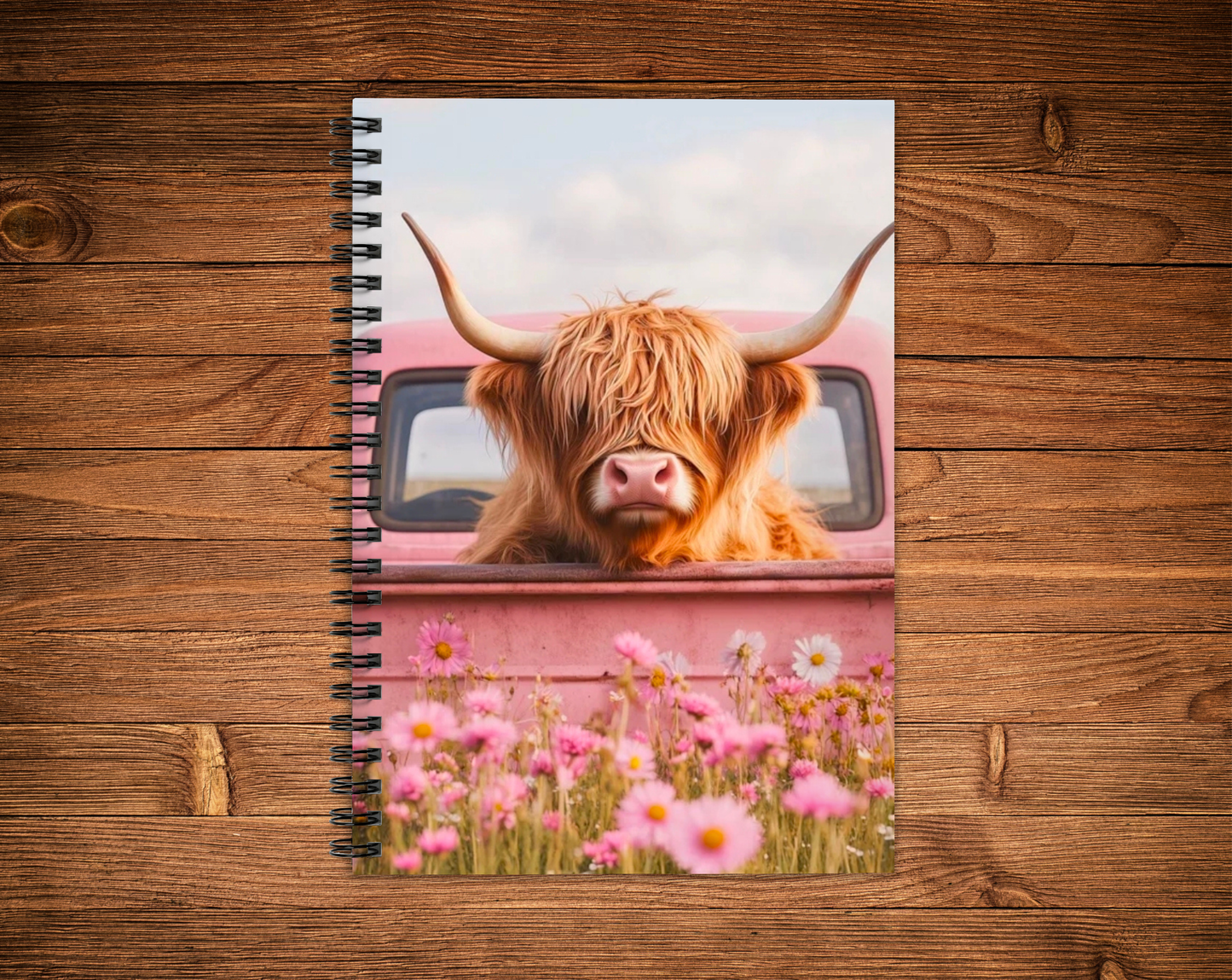 Cahier de notes - Vache camion rose