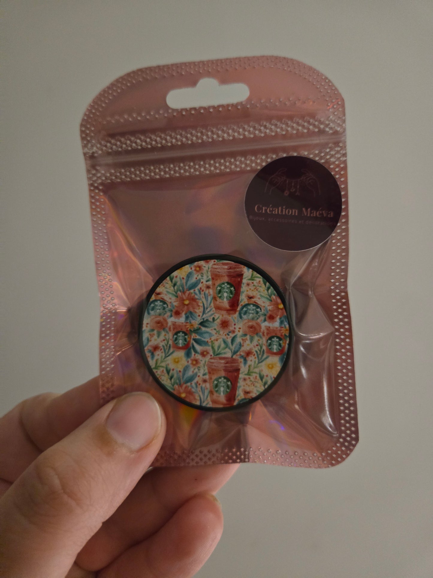 Poignée de cellulaire - Café rose