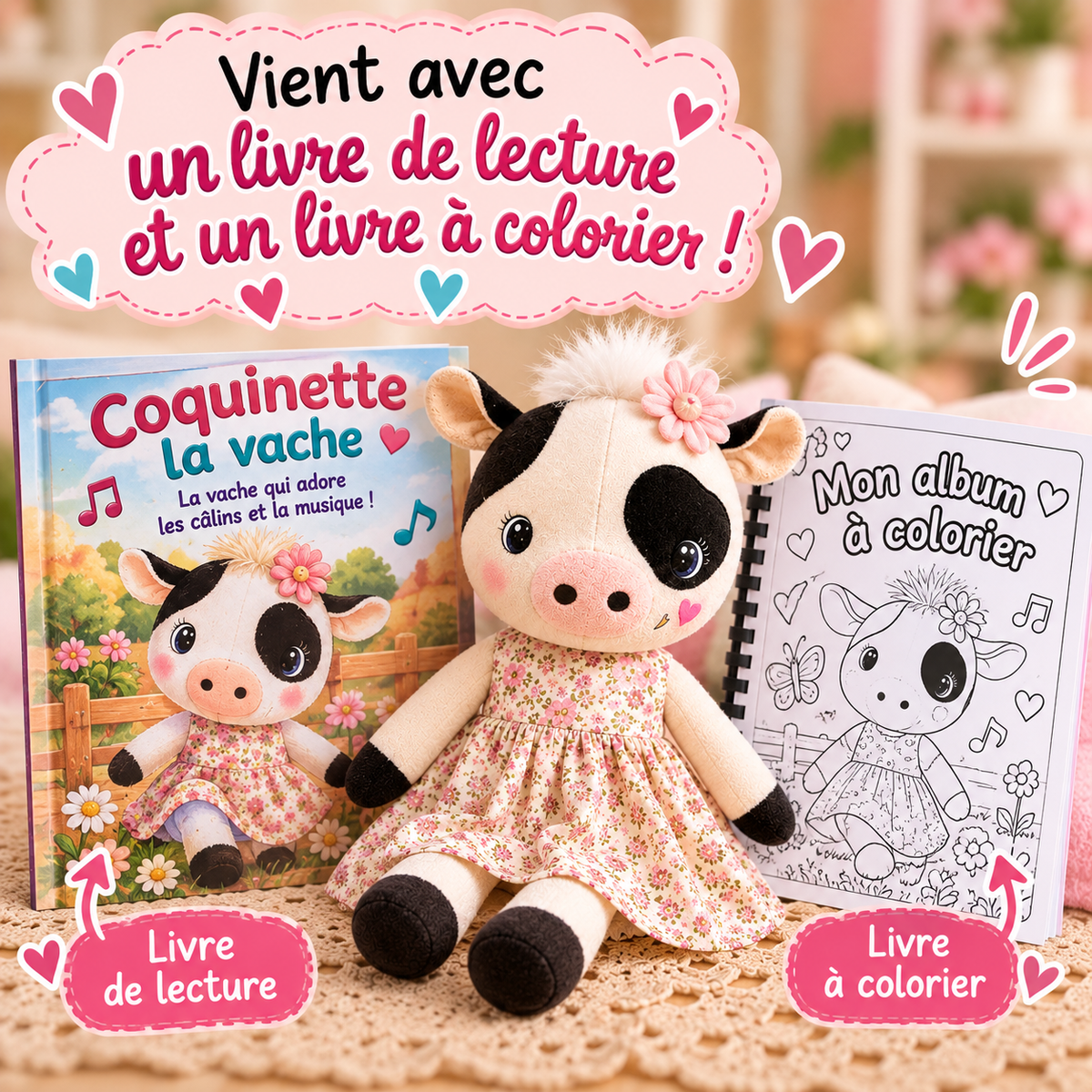Les décousus - Vache avec livre