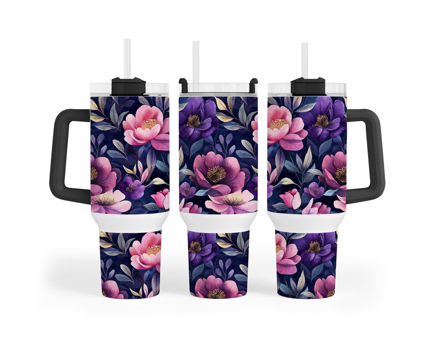 40 oz - Fleurs Mauves