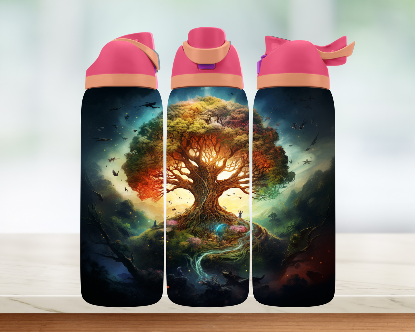 Bouteille style Owala - arbre de vie