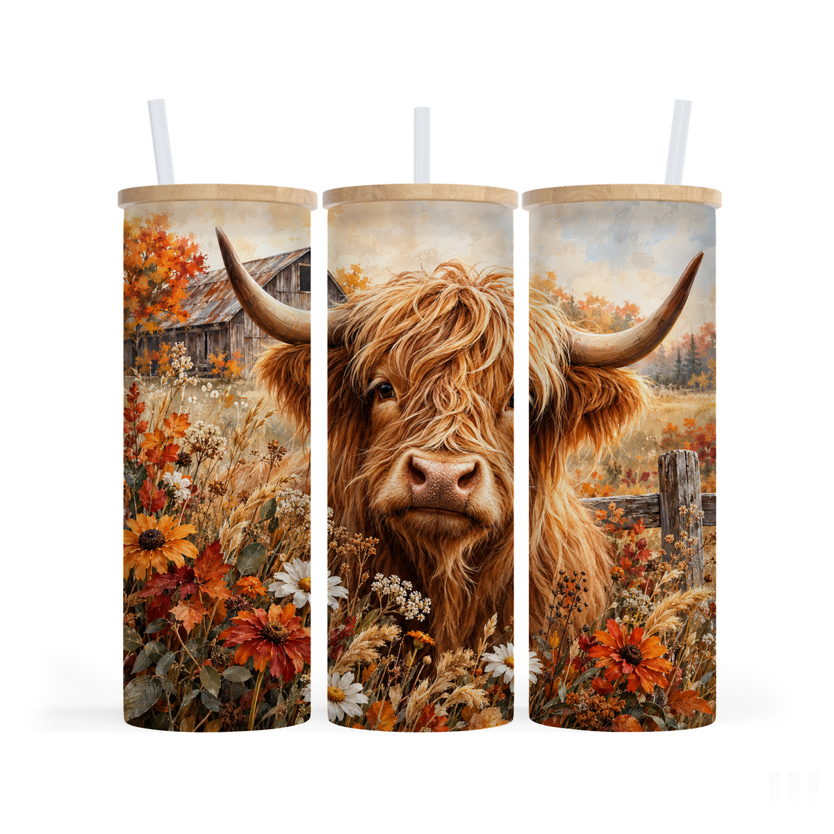 Verre givré 25 oz - Vache dans les champs