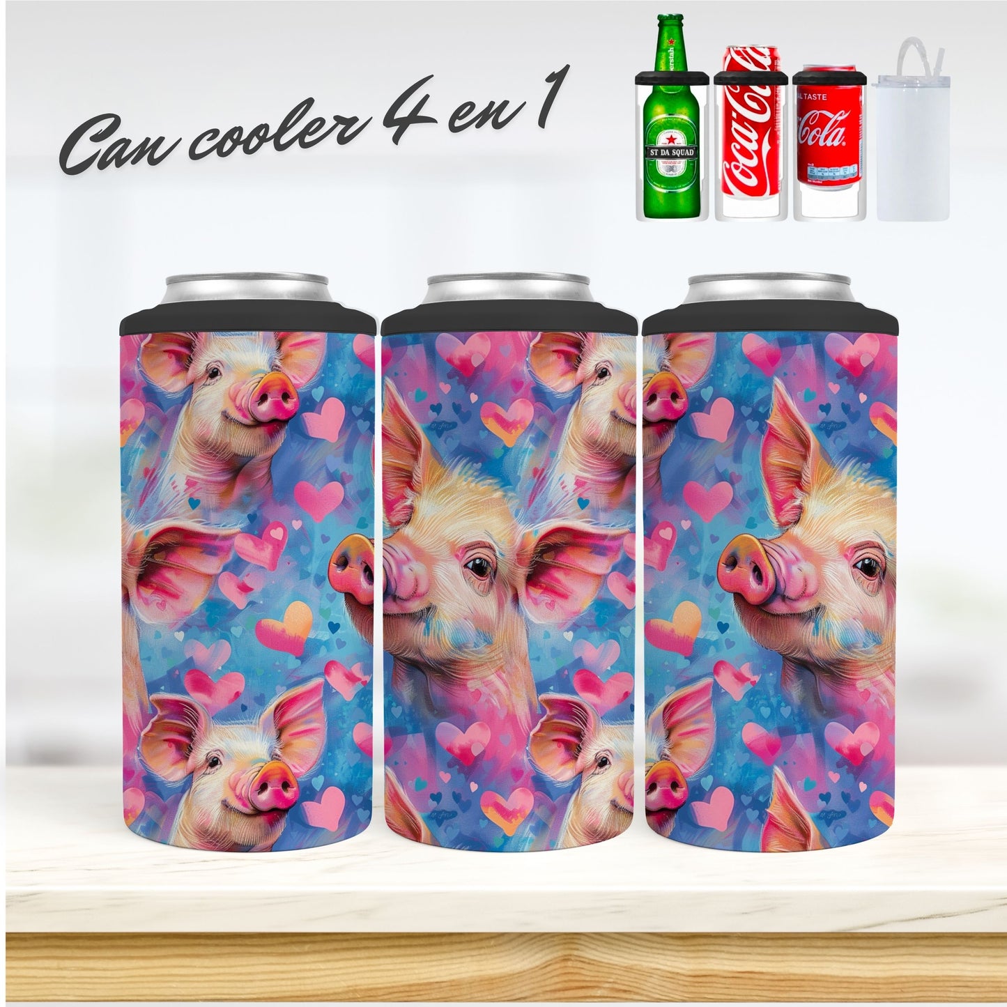 CAN COOLER 4 en 1 - Cochon