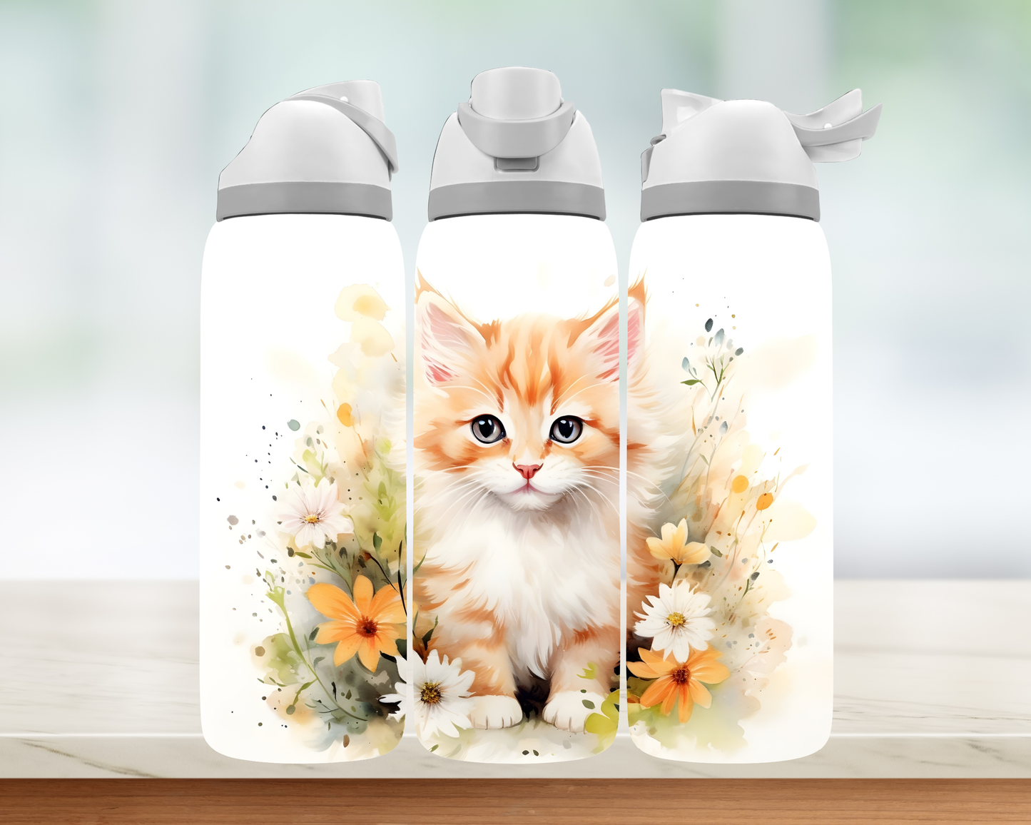 Bouteille style Owala 32 oz - Chat roux