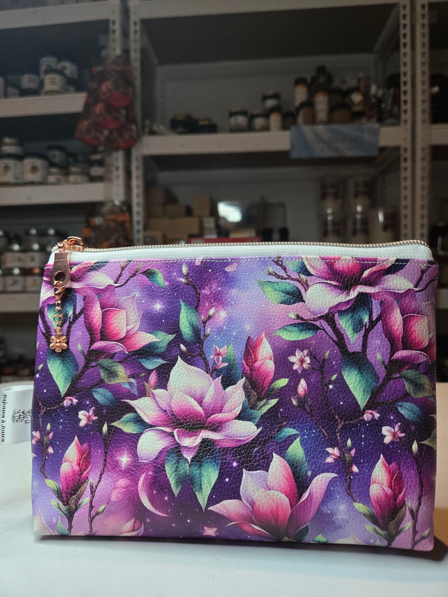 Pochette cuirette fleur - Par Bajoues
