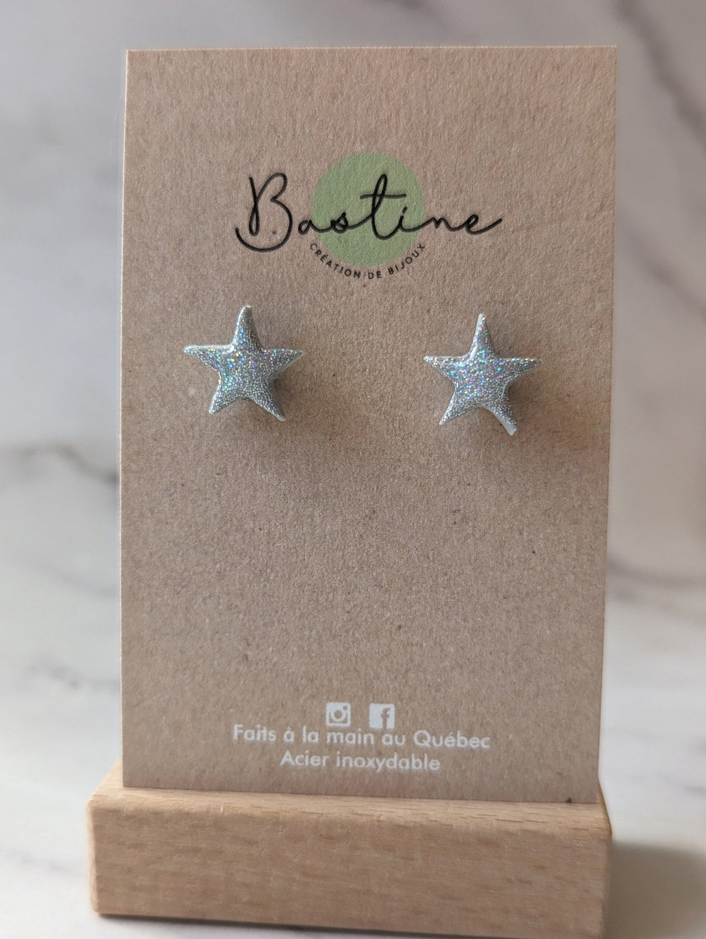 Boucles d'oreilles - étoile grise