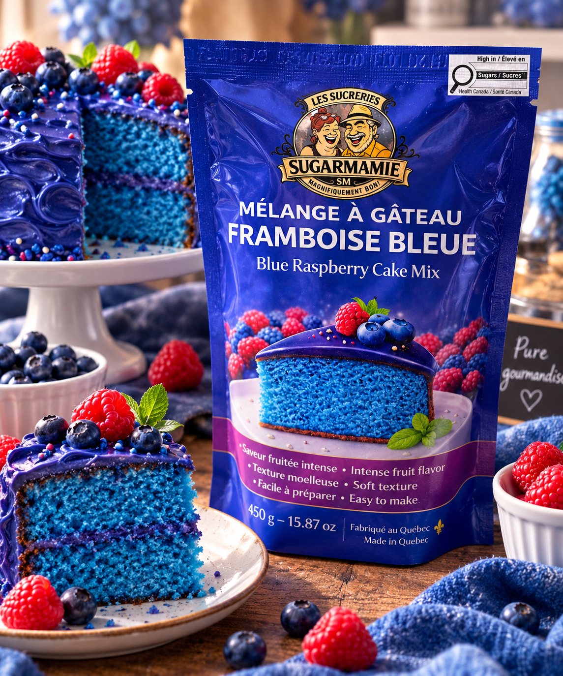 Mélange à gâteau - Framboise bleu