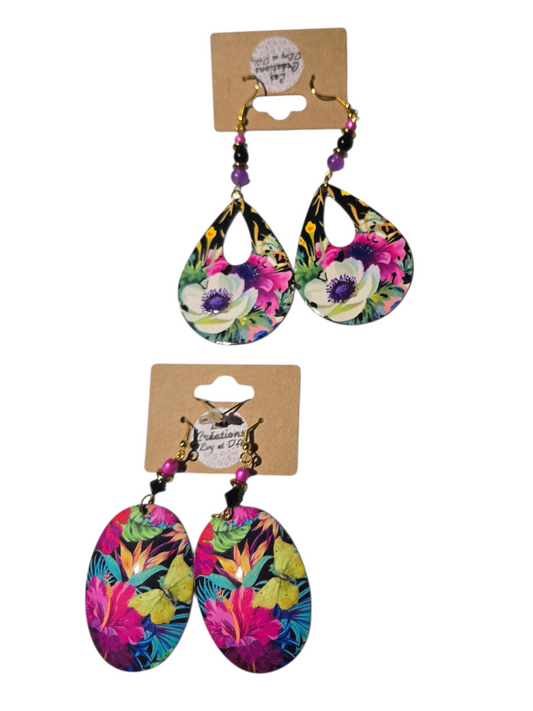 Boucles d'oreilles pendantes - Par les créations d'Évy