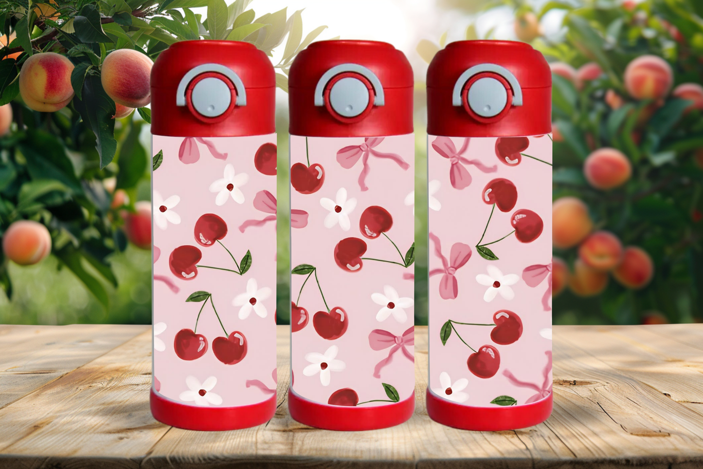 Bouteille enfant 12 oz - Cerises Rouges