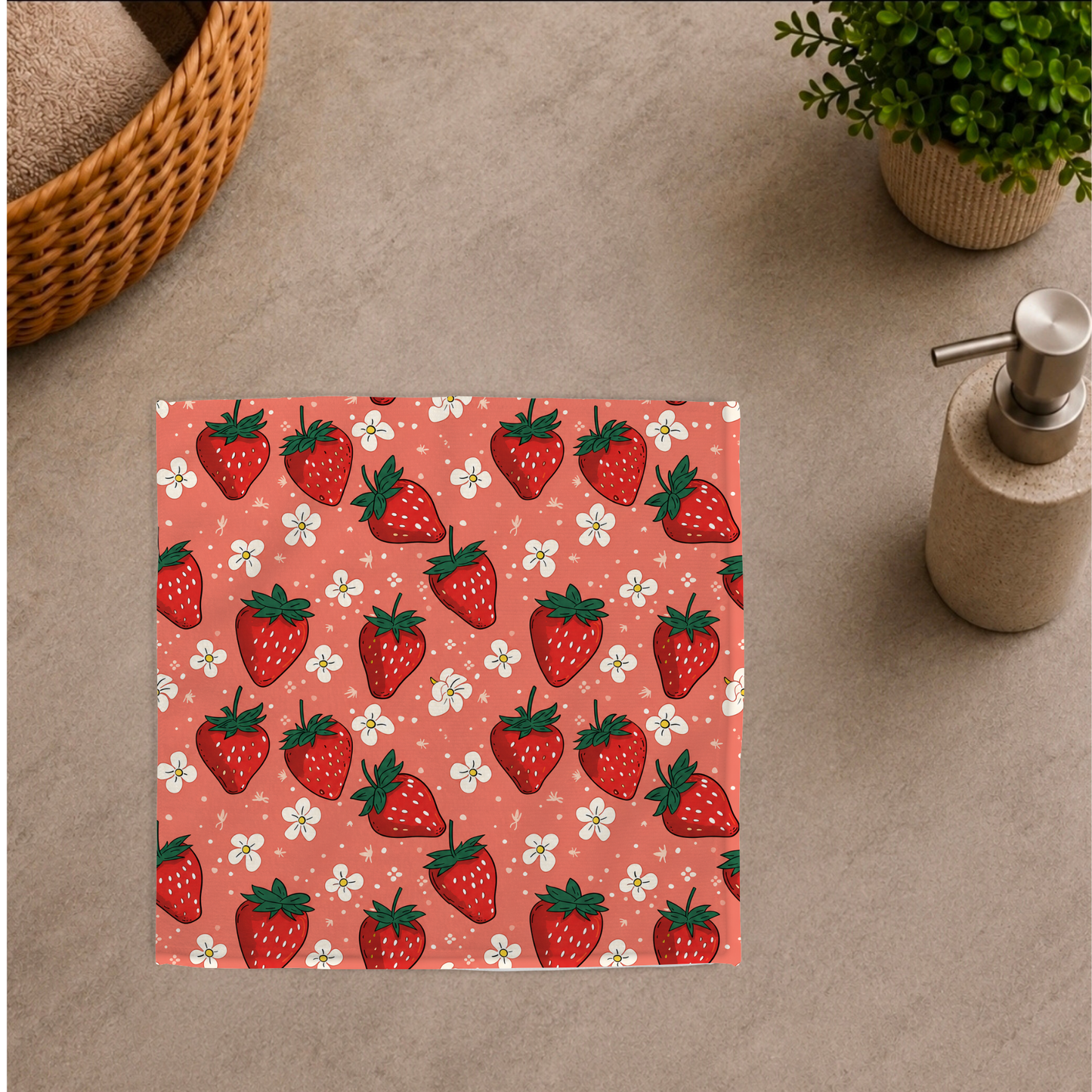 Débarbouillette ultra douce - Fraises