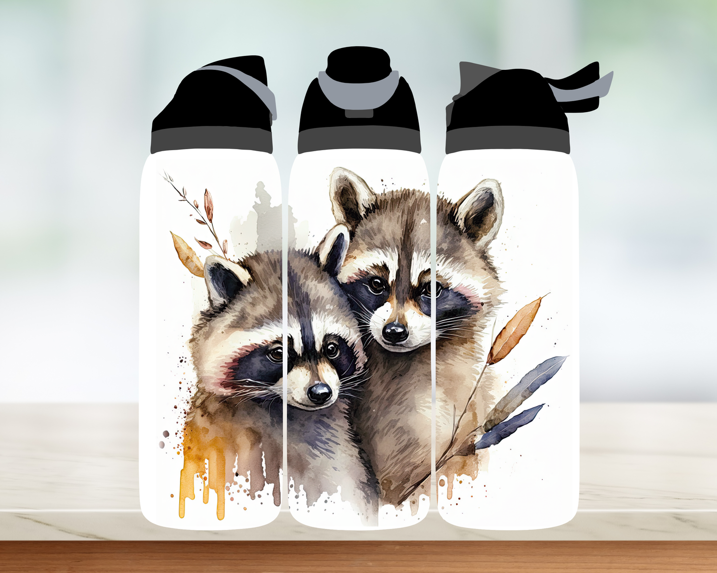 Bouteille style Owala 32 oz - Raton laveur