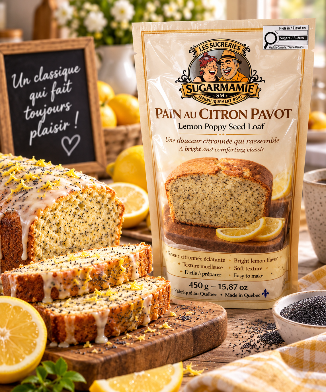 Mélange pour pain citron & graines de pavot