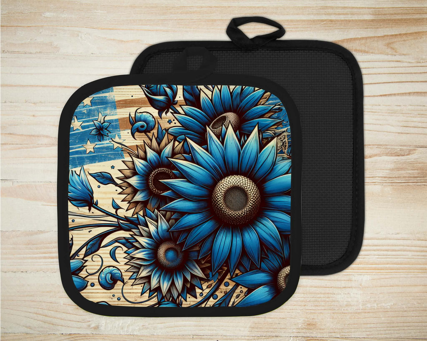 ✨️ Sous-plat sublimé - Fleur bleue