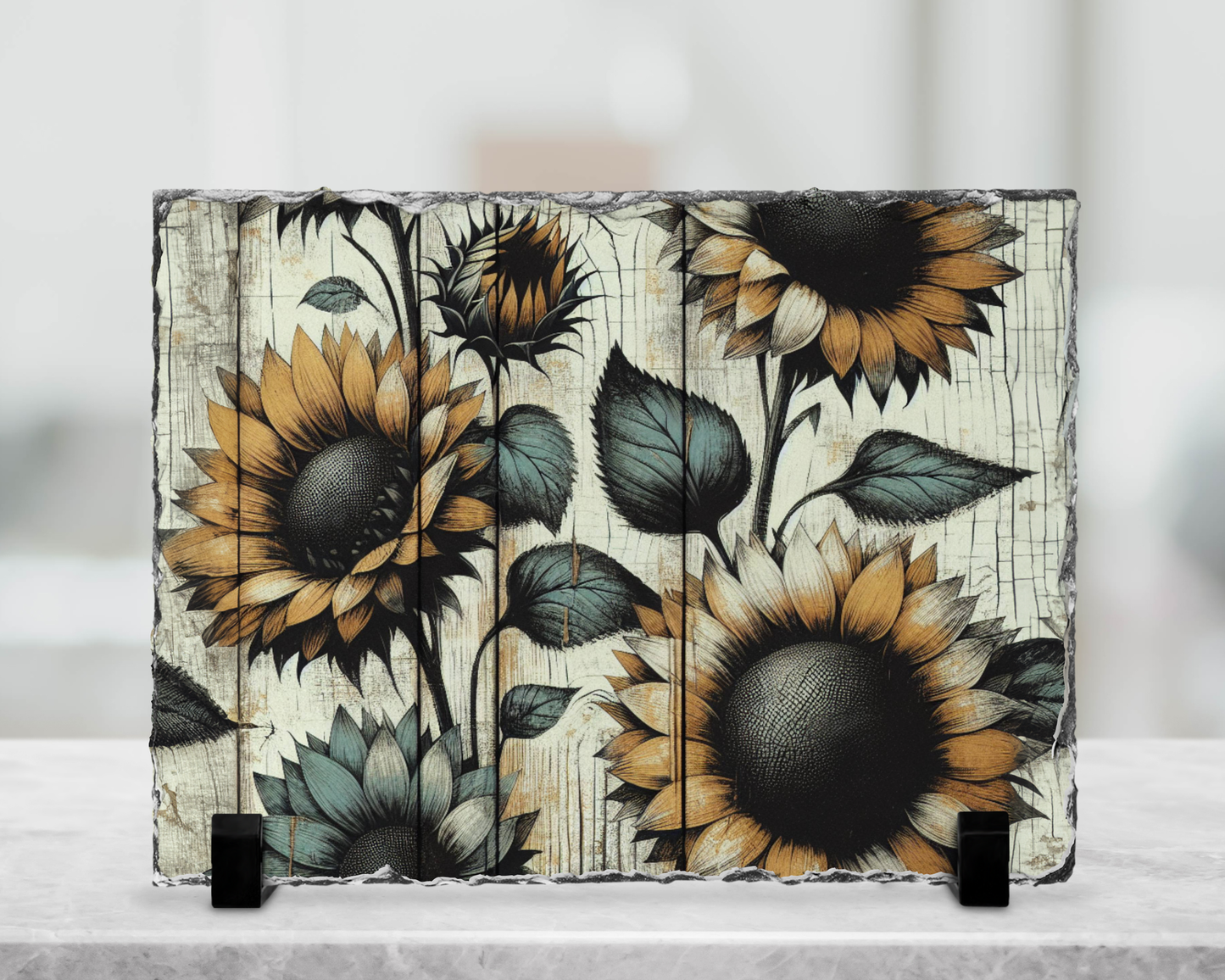 Plaque en ardoise sublimé - Tournesol