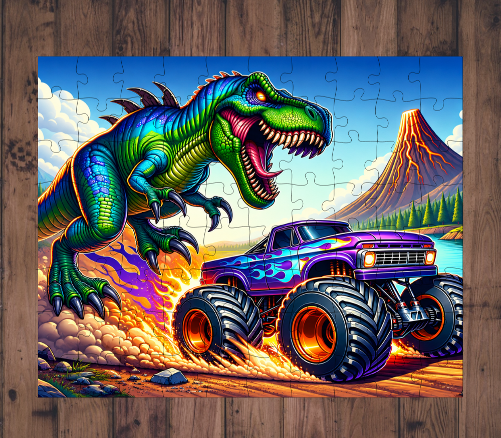 🧩 Casse-tête sublimé - Dino Truck