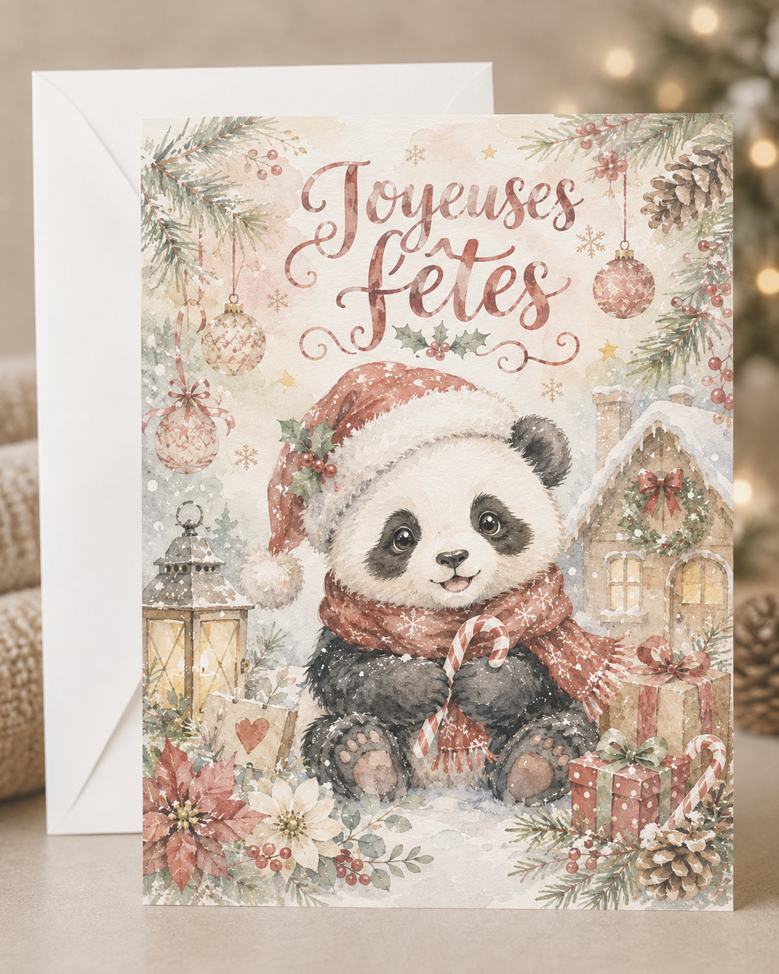 Carton avec enveloppe - Noël