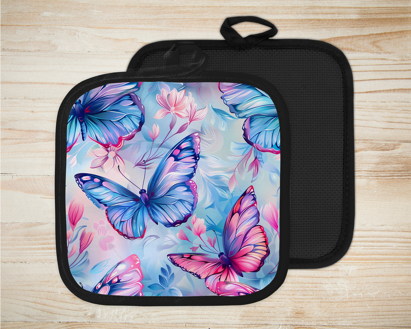 ✨️ Sous-plat sublimé - papillons roses et bleu