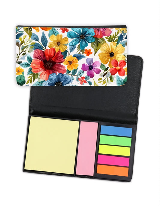 Étui post-it -Fleurs colorés