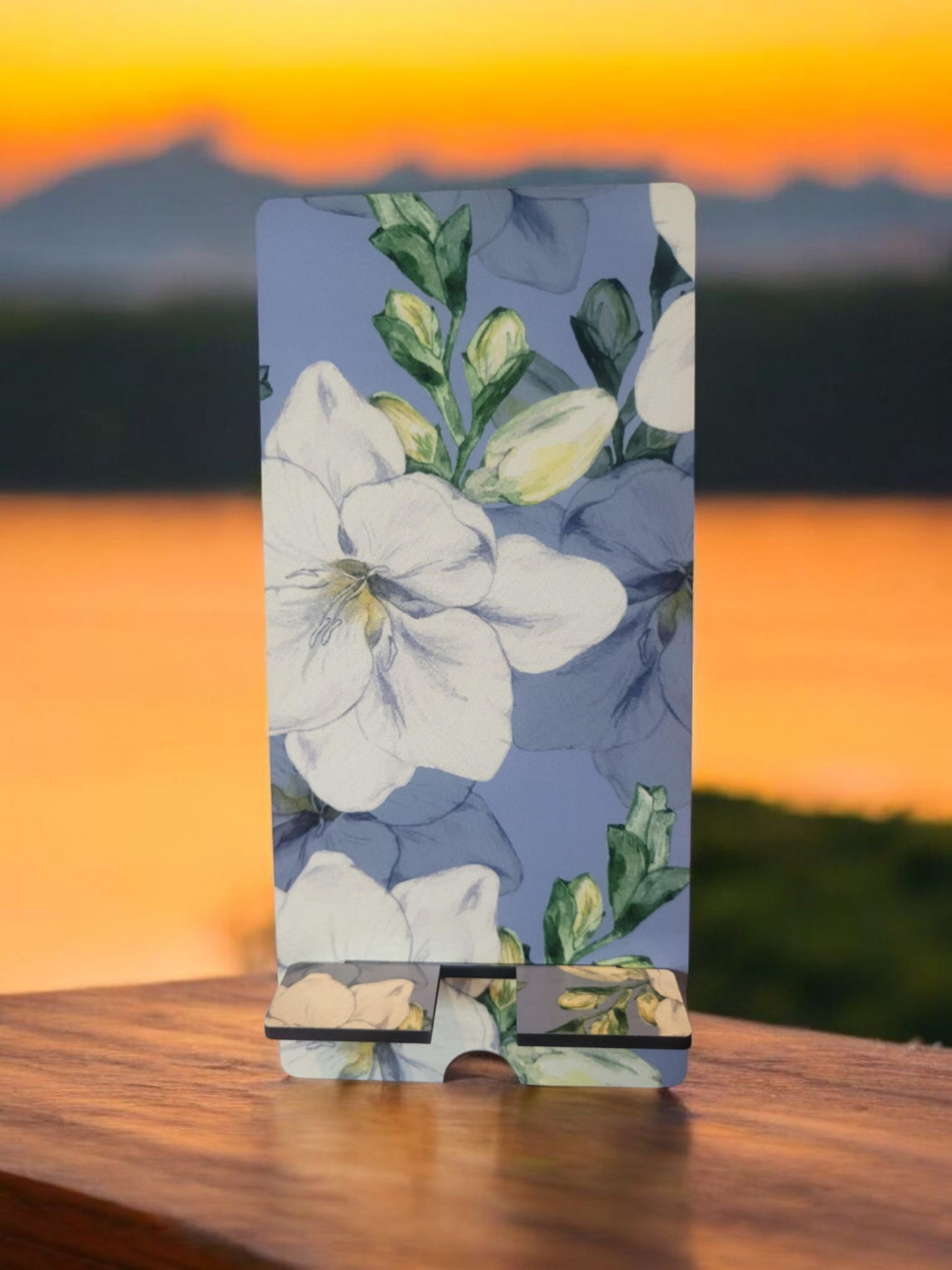 Support cellulaire - Fond bleu