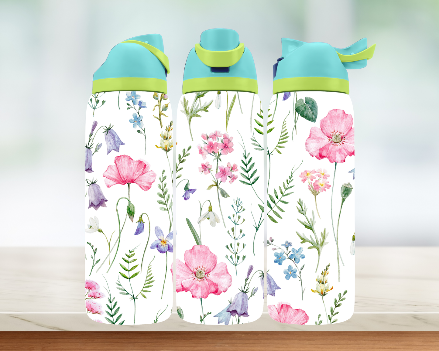 Bouteille style Owala - Jolies Fleurs