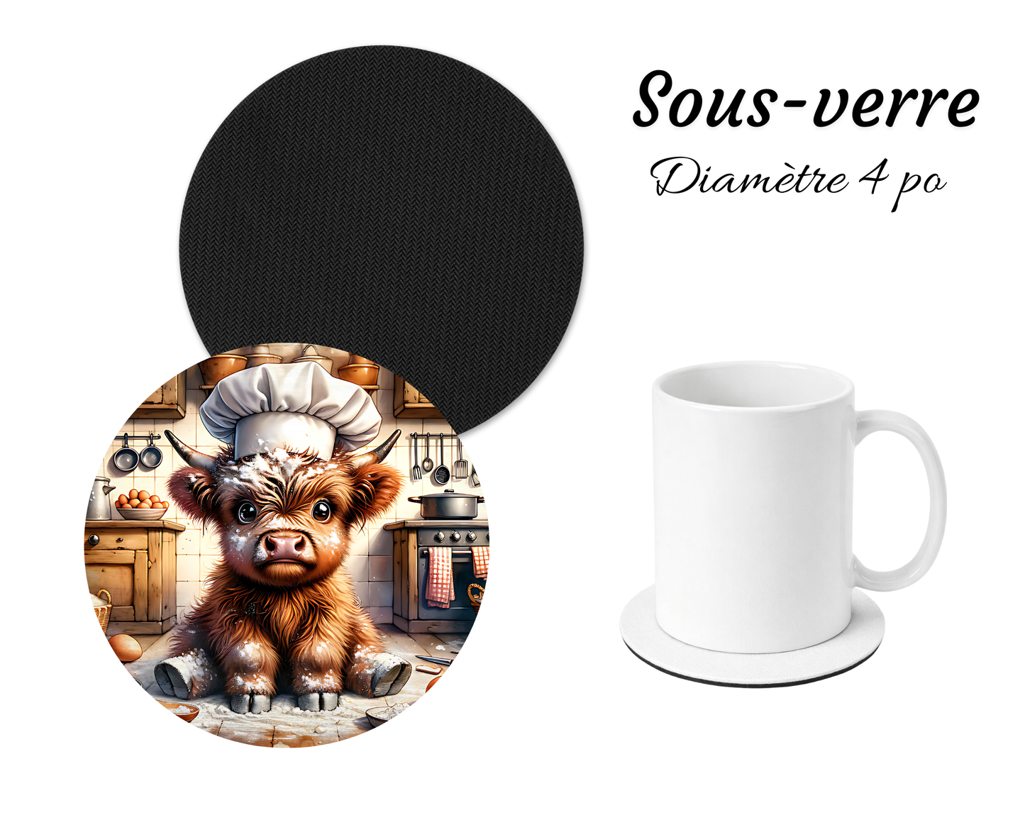 Sous-verre - vache farine
