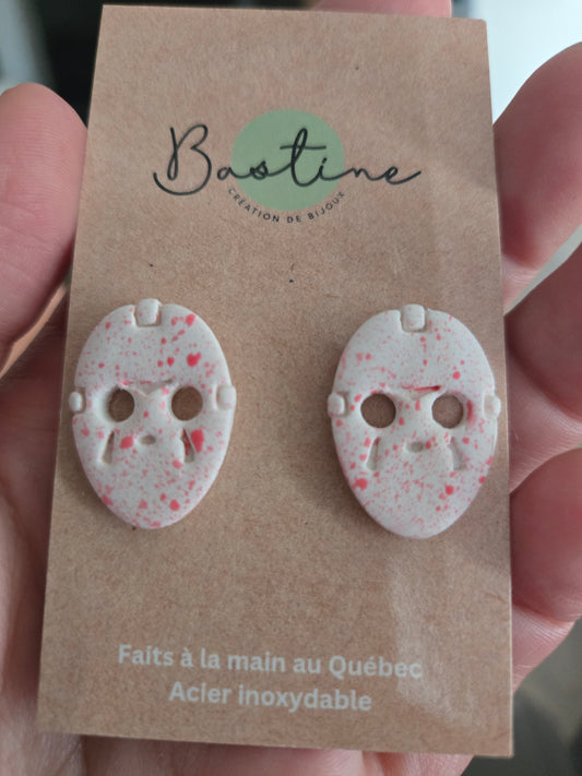Le masque - Boucles d'oreilles studs en argile polymère acier inoxydable hypoallergène