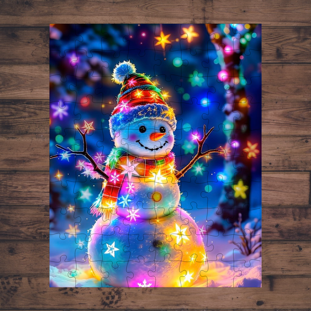 🧩 Casse-tête sublimé - Bonhomme de neige lumière