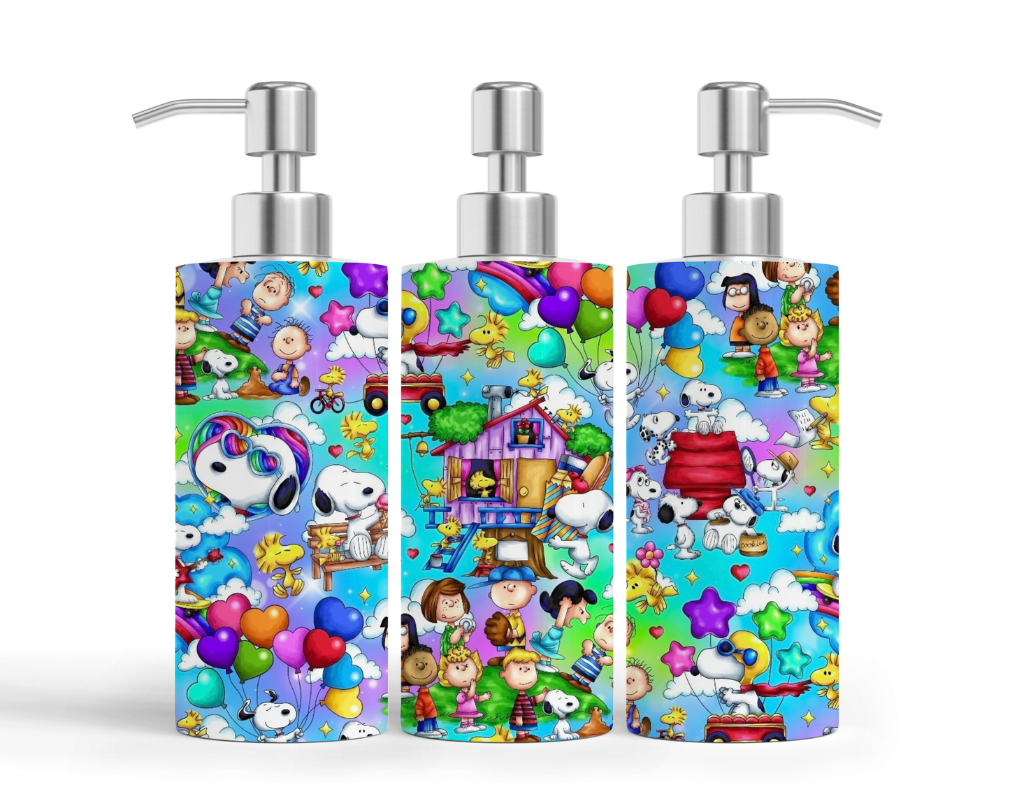 Pompe à savon - Chien blanc joyeux