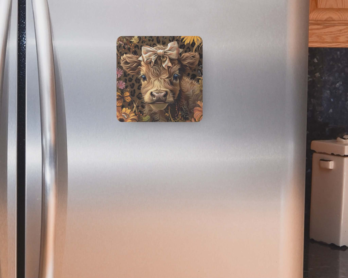 Aimant 3 po x 3 po - Vache