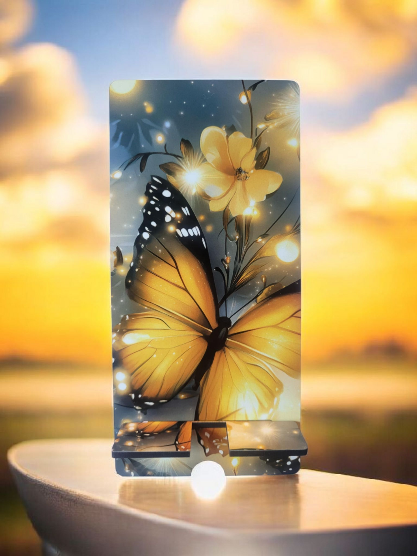 Support à cellulaire  - Papillon Jaune
