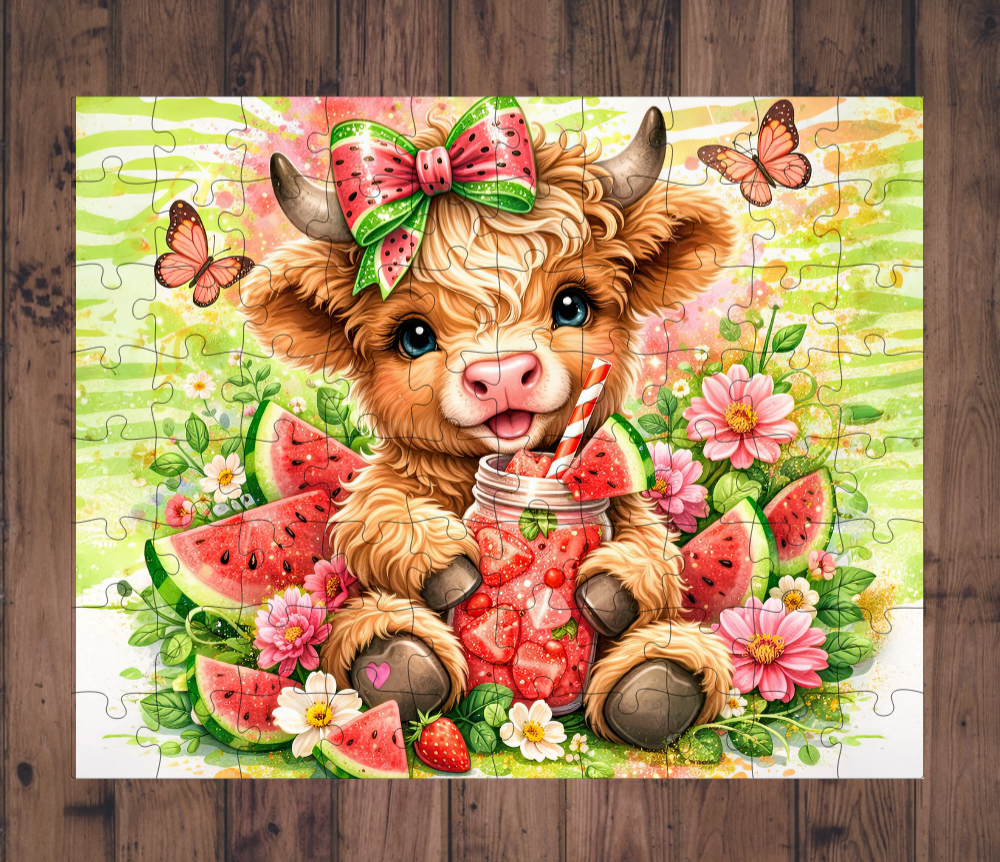 🧩 Casse-tête sublimé - Vache Melon