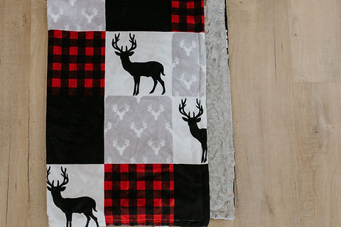 Doudou en minky | Enfant | Patchwork chevreuil rustique