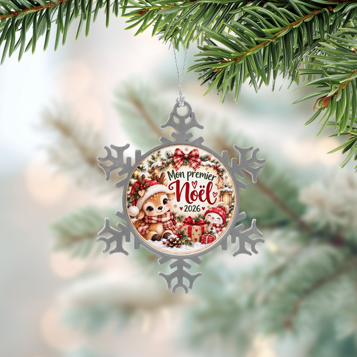 ❄️ Boule de Noël flocon – Mon premier Noël