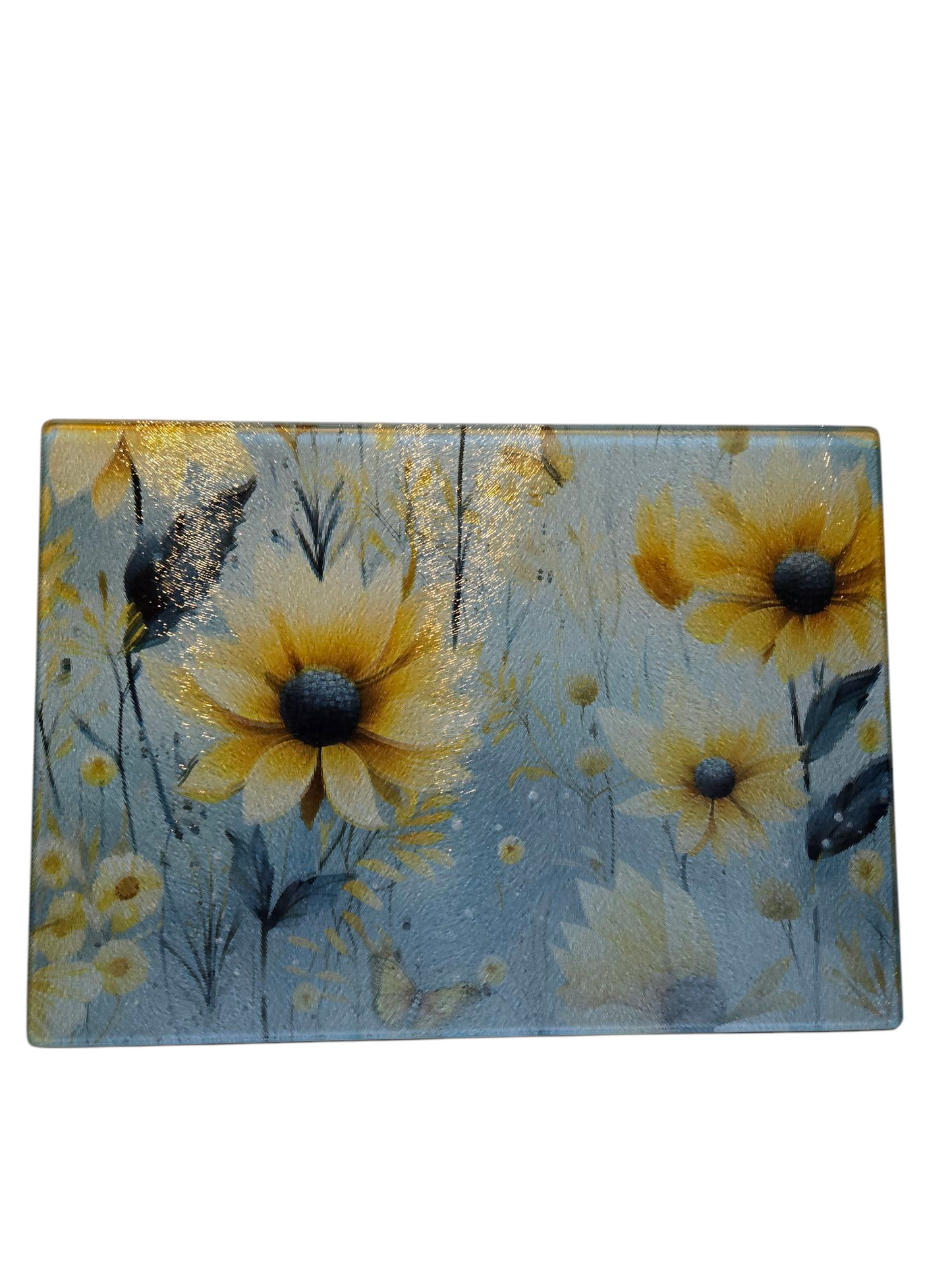 Planche en vitre - Fleur jaune