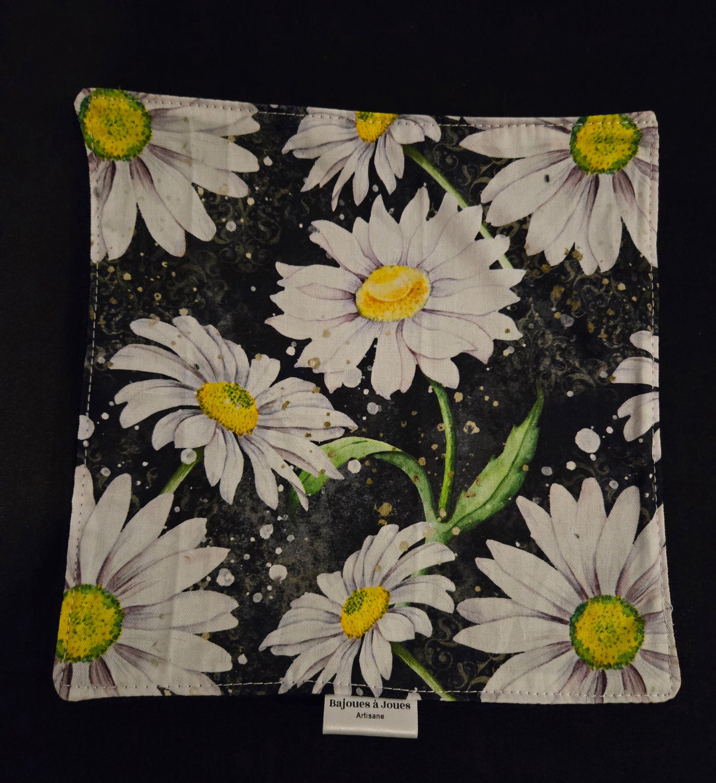 Débarbouillette - fleurs Blanches