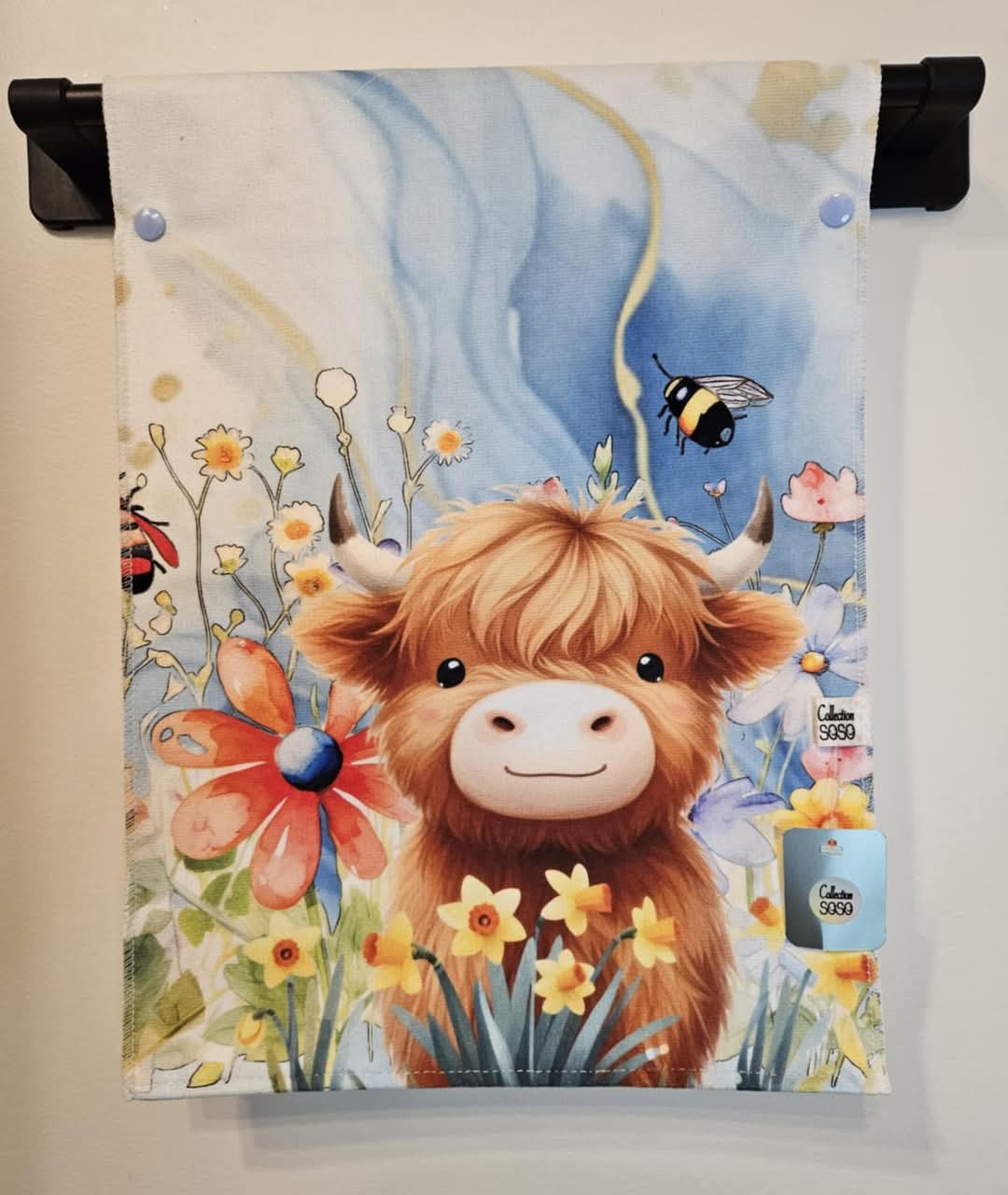 Serviette à mains - bébé vache highland