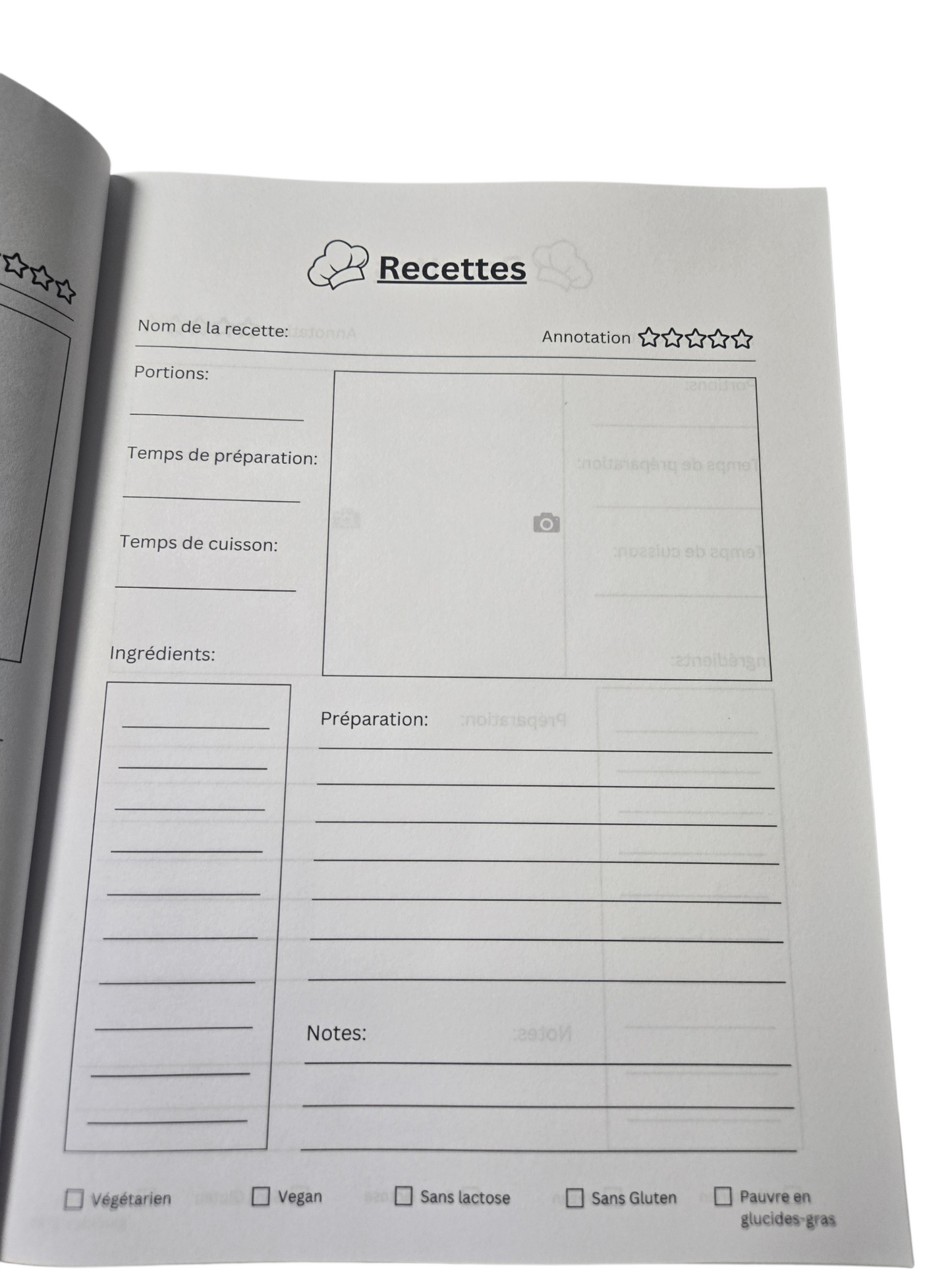 Cahier - Mes recettes