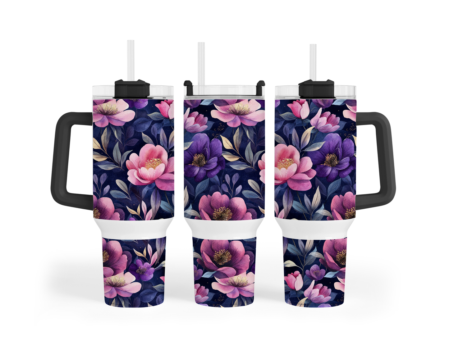 40 oz - Fleurs Mauves