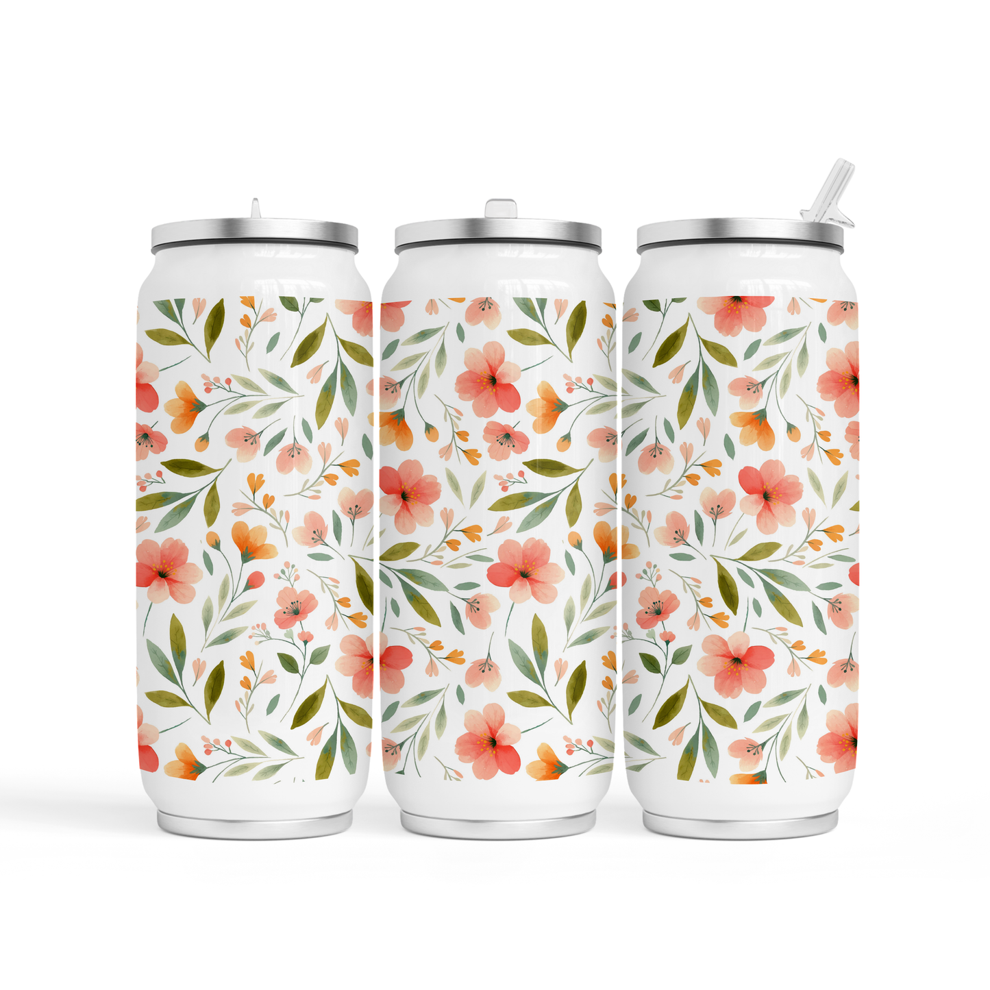 🥤 Can Cola 17 oz - Fleurs orangés