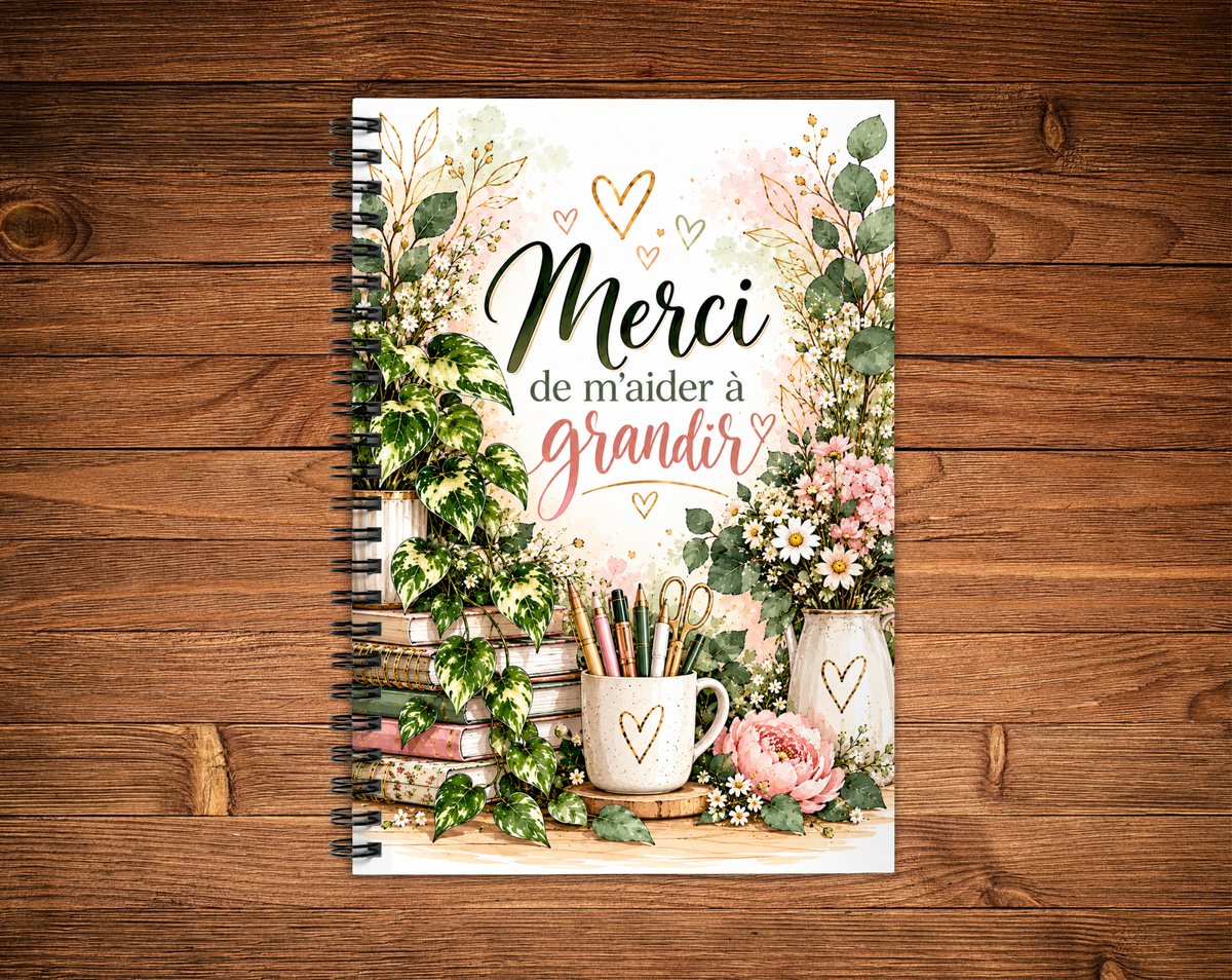 Cahier de notes - merci de m'aider à grandir