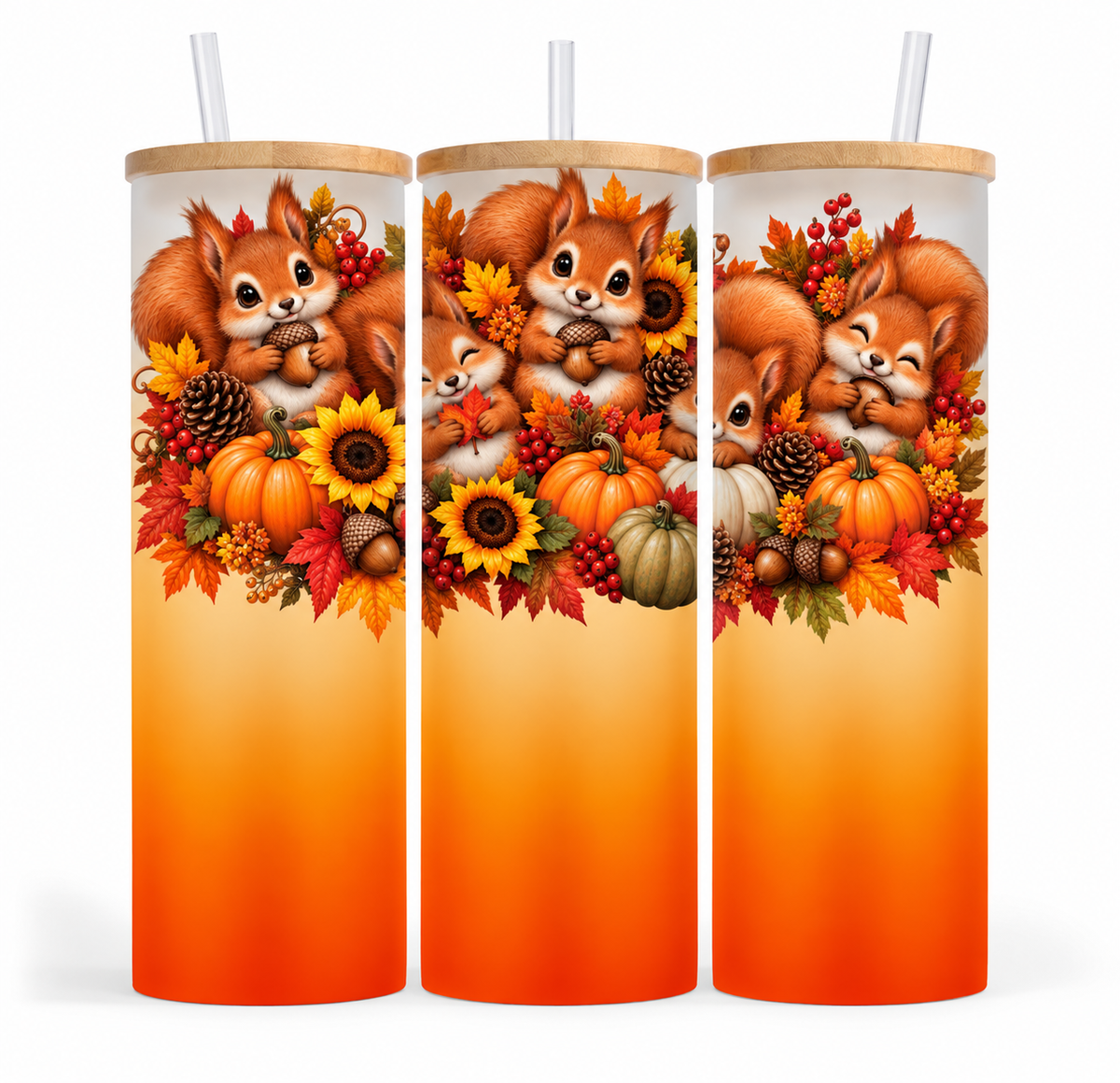 Verre givré 25 oz - Écureuil (automne)