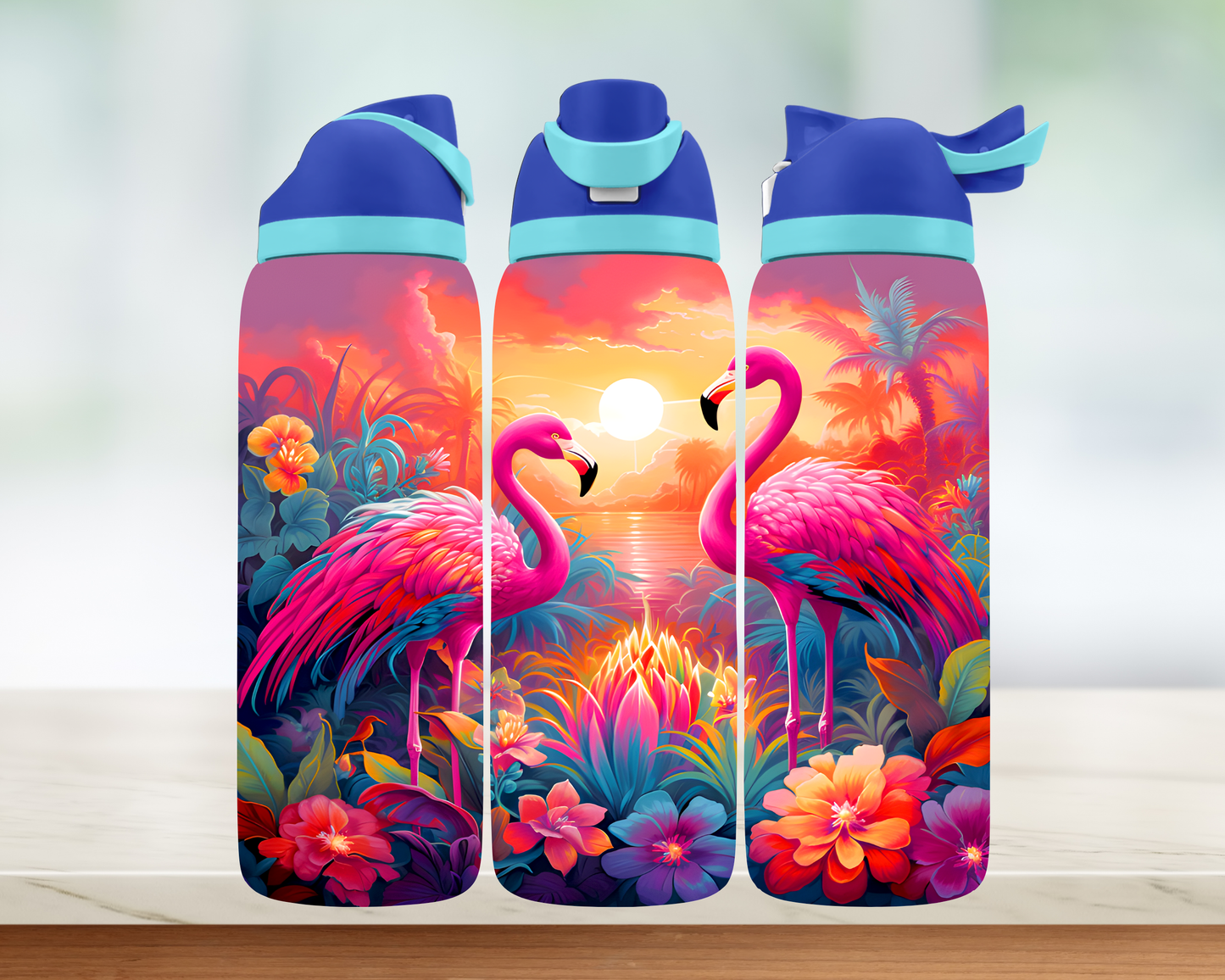 Bouteille style Owala - Flamant
