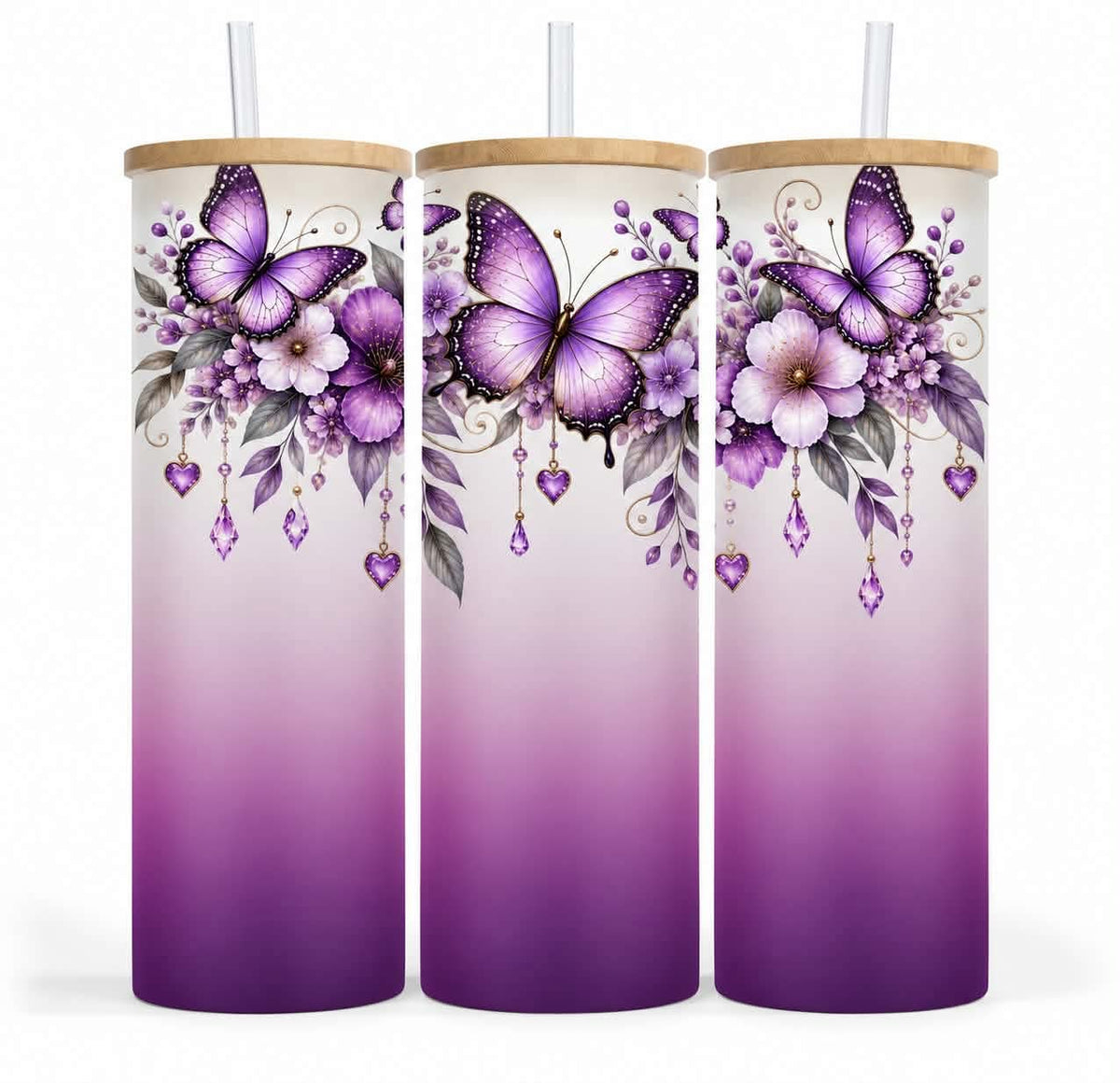 Verre givré 25 oz - Papillon