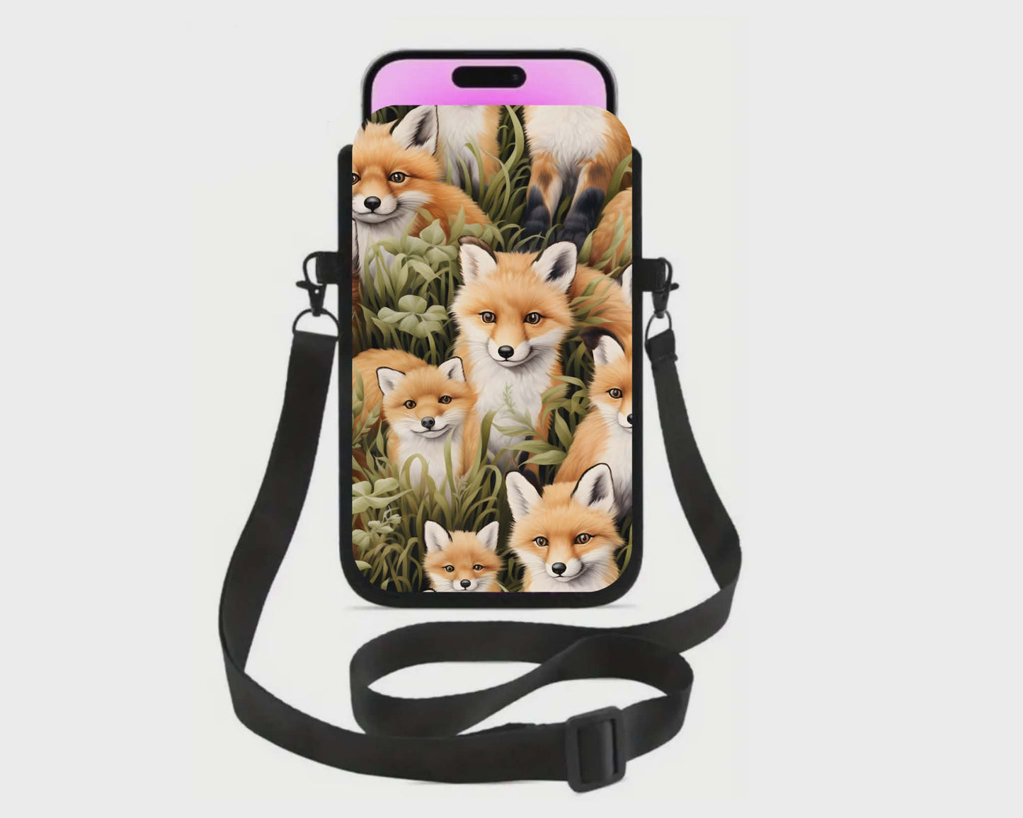 📱 Sac à cellulaire sublimé – Renard