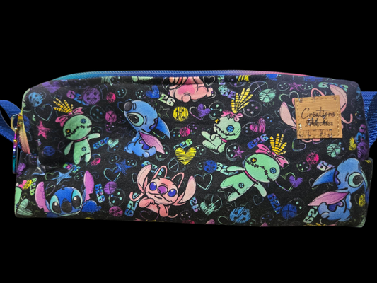 Étui double  - Bleu fond noir